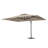 13 FT.W × 9.7 FT.D Patio Aluminum Umbrella with Round Table, 2 PE Wicker Chairs and Beige Cushion-1812105354