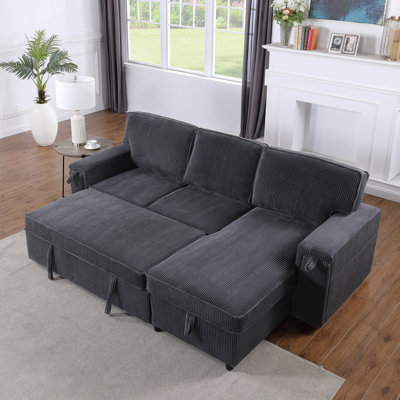 Canapé modulaire 86,6 po Canapé-lit modulaire en U Canapé-lit Canapé-lit en L avec repose-pieds mobile et deux ports USB pour le salon (ancien SKU: N719S001680A), beige