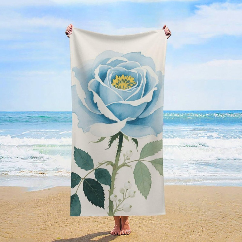 Serviette de plage en microfibre aquarelle à séchage rapide 32 x 63 po