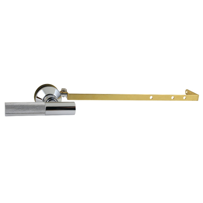 Kingston Convergent Universal Front Or Side Mount Toilet Tank Lever With Knurled Handle, Polished Chrome