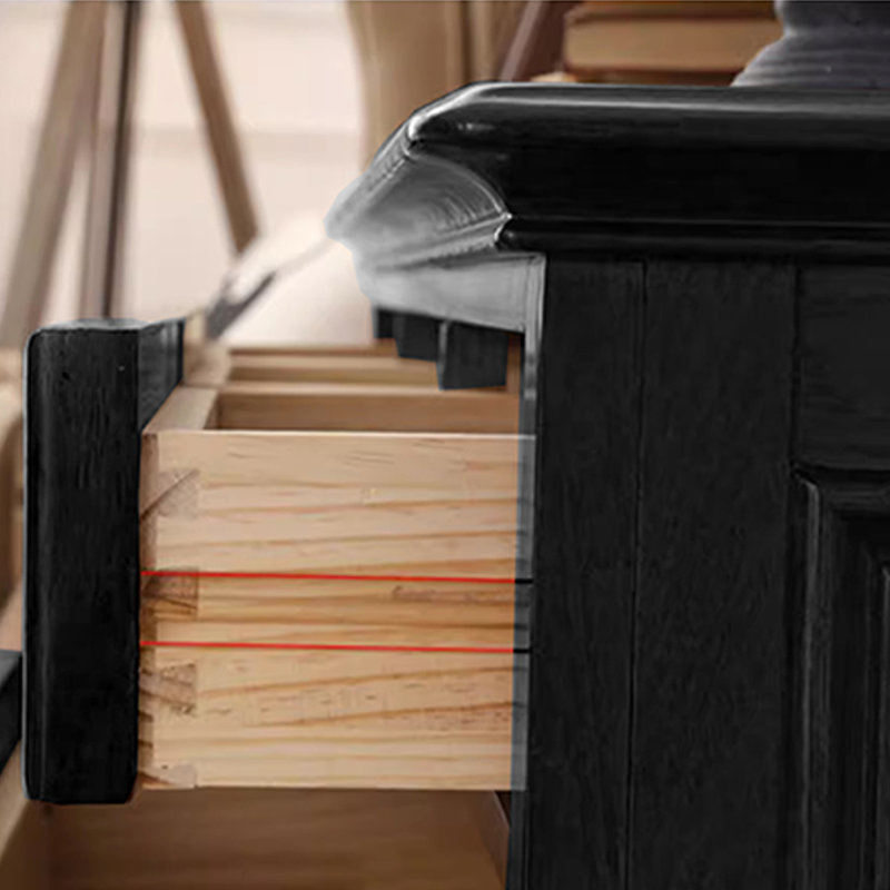 Black Solid Wood Shoe Storage Bench, 43.31" H x 55.12" W x 15.75" D