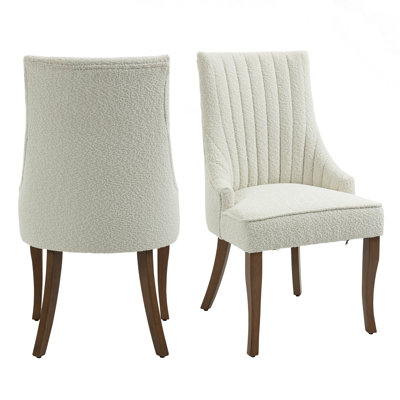 Belice Upholstered Linen Channel Tufted Dining Chair (set of 2)