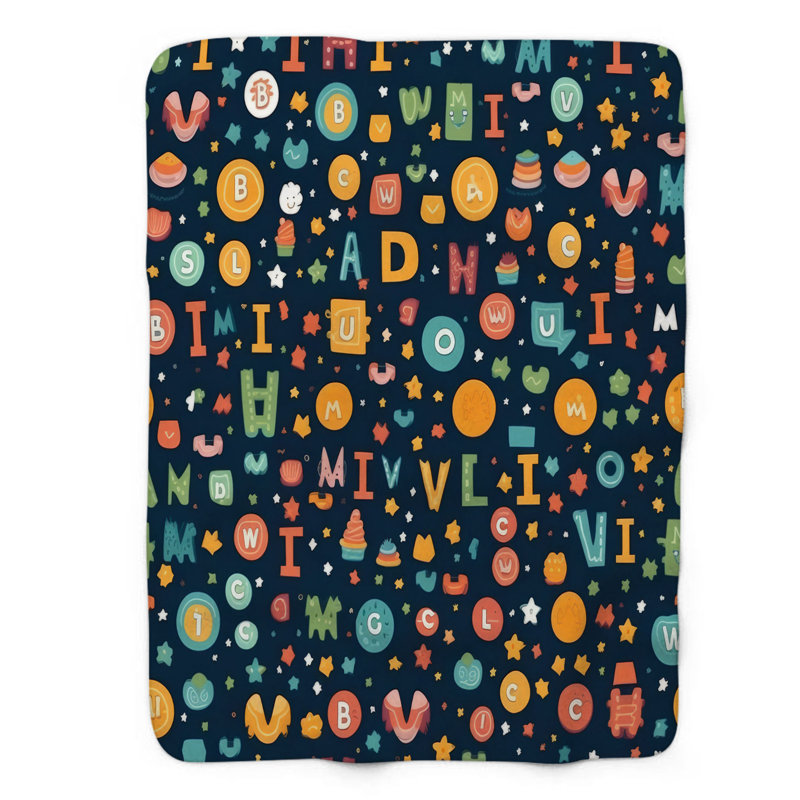 Numbered Letters - 1 Piece Premium Blanket, Queen