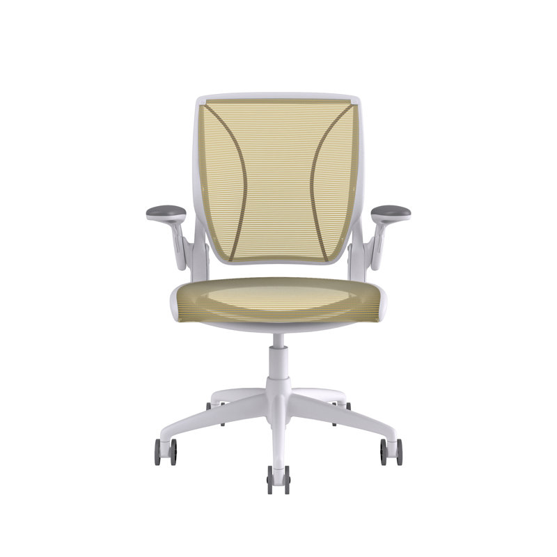 Chaise de travail World, Jaune cadmium, Blanc, Réglable