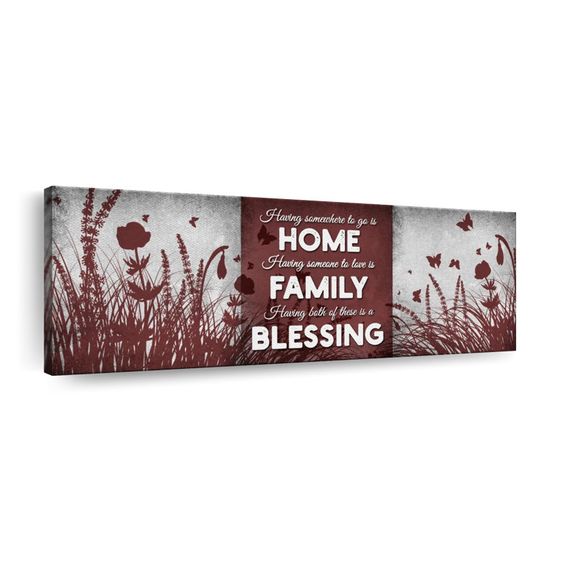 Impression sur toile Home and Family Blessing, H 8 po x l 24 po x P 1 po