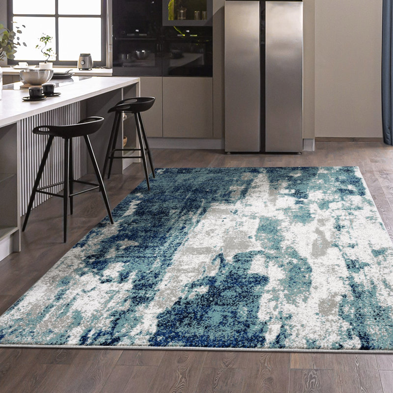 Elkmont Abstract Indoor Rug, Rectangle 4' x 5'