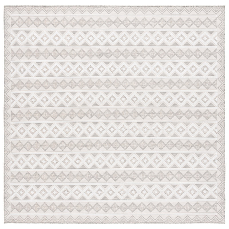 Kenenth Performance Geometric Indoor/Outdoor Area Rug, Square 6'5"