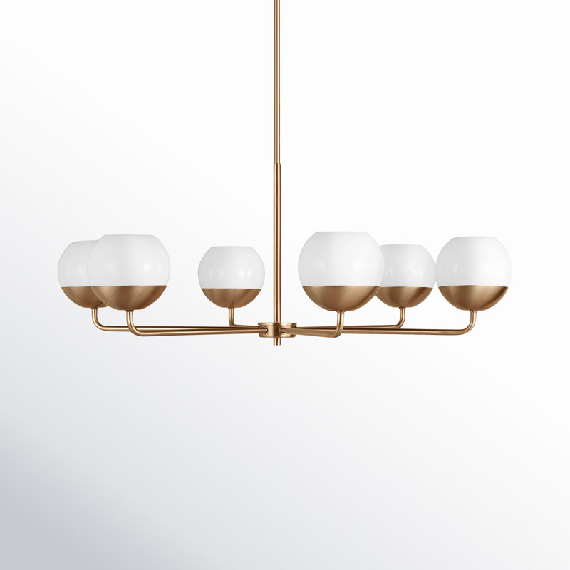 Alvin 6 - Light Chandelier, Satin Brass