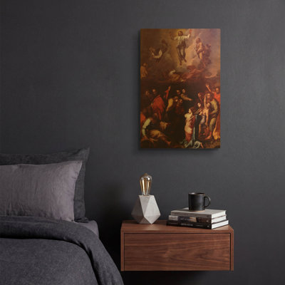«The Transfiguration» par Raphael, art mural en métal doré, 12 po x 16 po