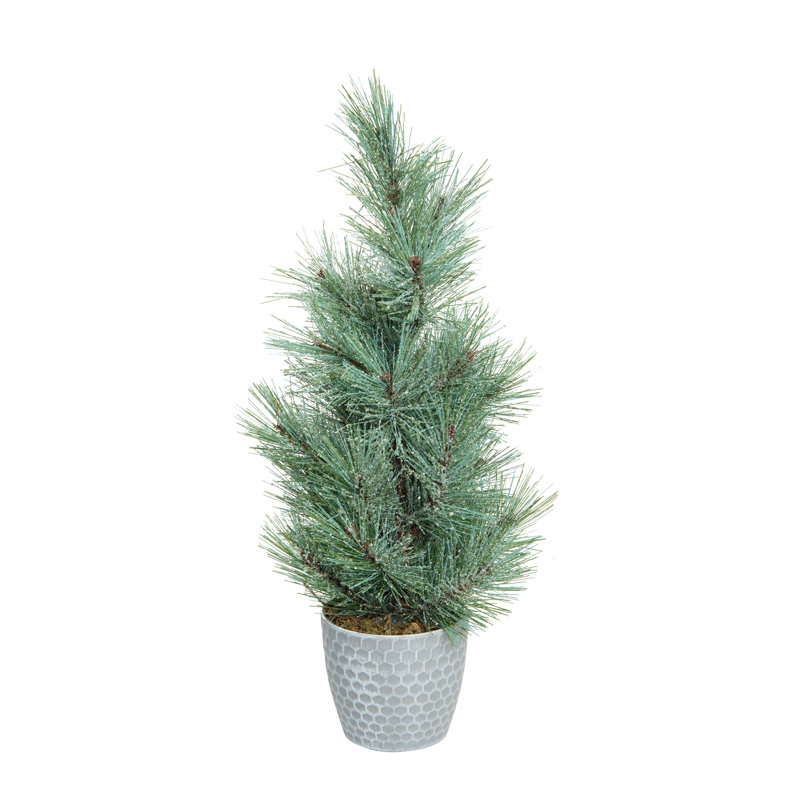Artificial Green Christmas Traditional Tree in Bucket, 18" H x 10" W x 10" D