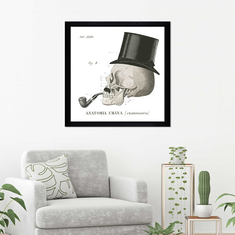 " Dandy Bones II ", 21.5" H x 21.5" W x 0.75" D, Black Framed