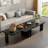 Modern Rectangle Coffee Table Set With Modular L-shape Design-1553082770