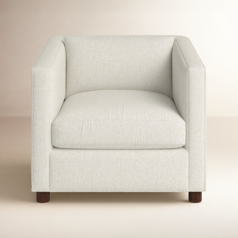 Emilie Upholstered Chair and a Half, Walnut, Andrew Espresso Performance Chenille