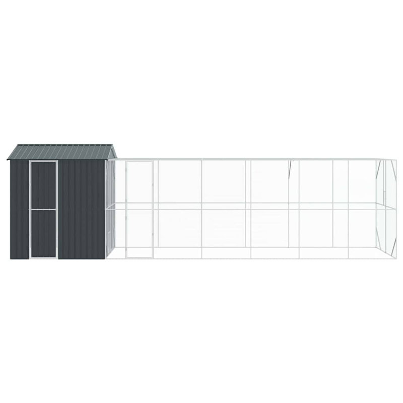 vidaXL Bird Cage Anthracite 324.41 x 81.89 x 97.24 in Galvanised Steel, 97.2" H x 324.4" W x 81.9" D