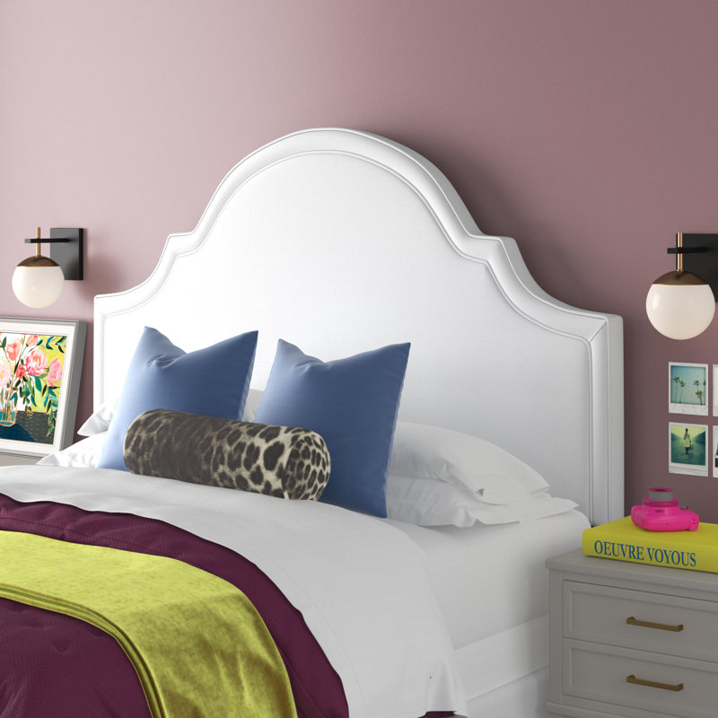 Crantor Upholstered Headboard, Queen, Anique White Woven