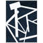 Sharp Edges Navy 1 Framed Painting Canvas