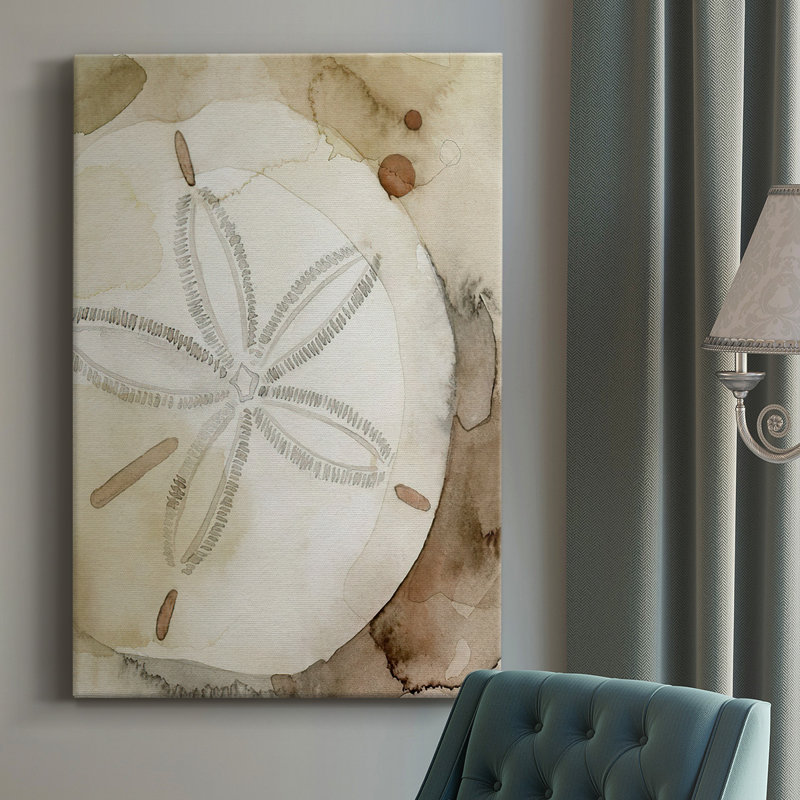 Dry Sand Dollar I, toile tendue avec châssis de qualité supérieure - prête à être accrochée, H 18 po x l 12 po x P 1,5 po
