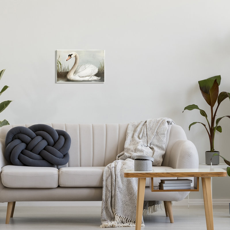 «Stupell Industries Swan In Pond», peinture sur bois par Ziwei Li-au-872, L 15 po x H 10 po x P 0,5 po