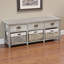 Banc de rangement à 3 tiroirs Pizarro en bois fini gris clair, H 16,4 po x l 42 po x P 11,3 po