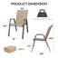 Chaises de salle à manger en métal durables, tissu imperméable Teslin, pour une utilisation extérieure moderne