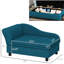 Dog Elevated Bed, Dark Blue With Cushion And Hidden Storage, Ideal For Small Medium Sized Dogs Pet Dogs, Soft Stylish Cozy