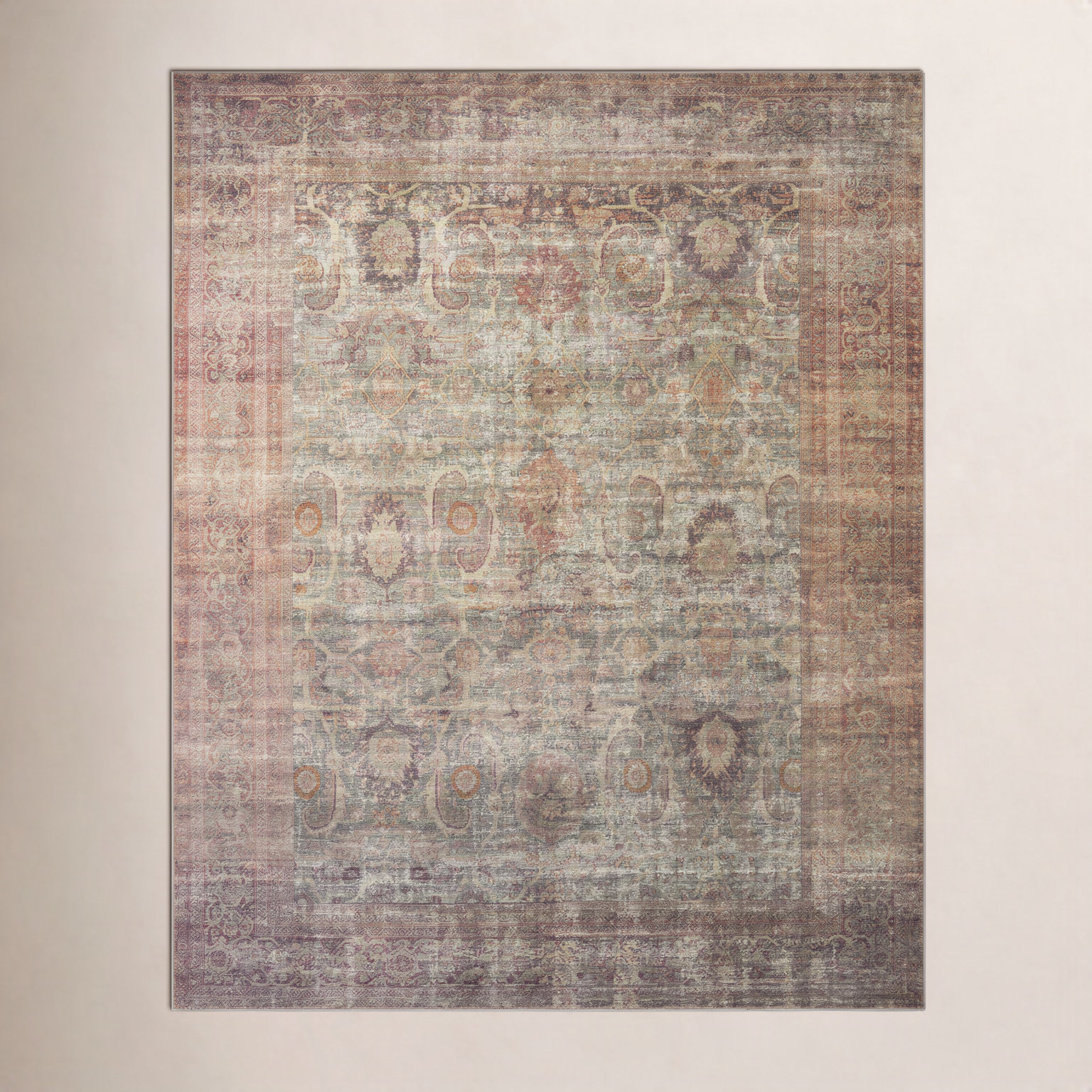 Amber Lewis x Loloi Georgie Jade Sunset Oriental Rug, Rectangle 7'6" x 9'6"