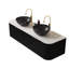 Meuble de rangement pour salle de bain de 60 po, 2 tiroirs, lavabos en céramique noire, motif de pierre, fini rayé 3D, contreplaqué haute résistance, grande capacité de rangement-1207999780-1207999781