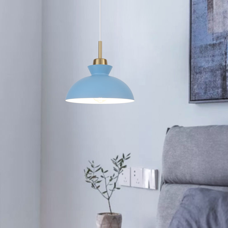 Luminaire suspendu simple à 1 lumière Gibran, Bleu ciel
