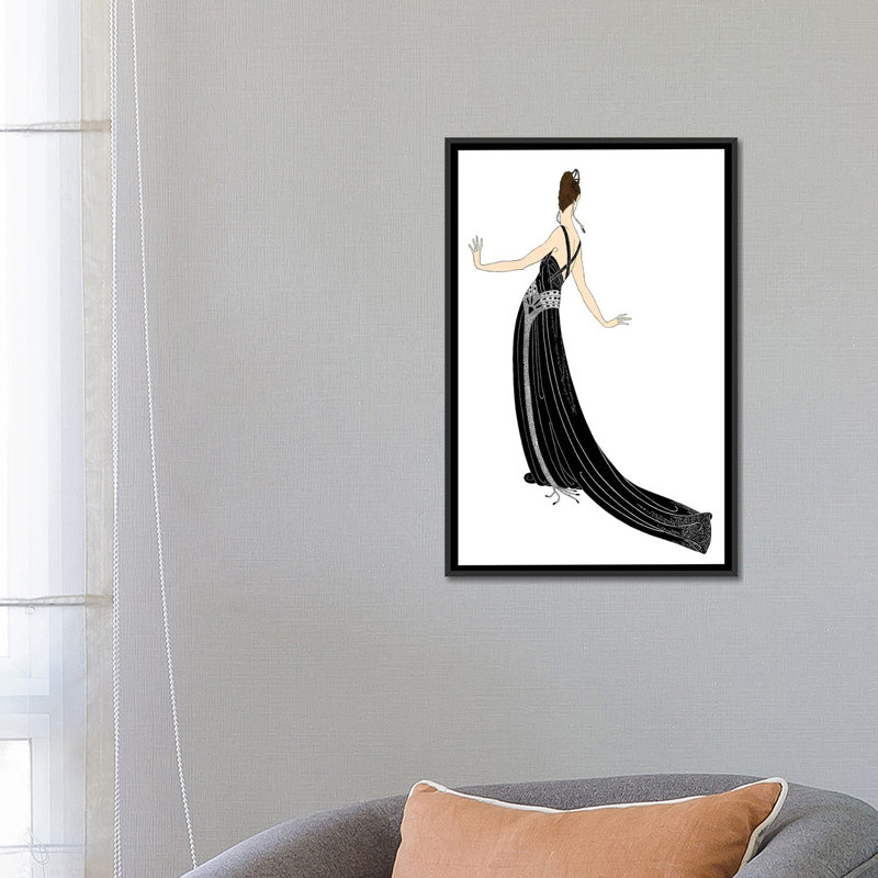 «Soph sophistiqué II», impression sur toile tendue, H 26 po x l 18 po x P 1,5 po, Toile avec cadre noir, Pas de tapis