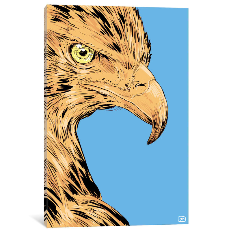 Aigle par Giuseppe Cristiano - Estampe numérique sur toile tendue avec châssis, H 24 po x l 16 po x P 1 po, Blanc