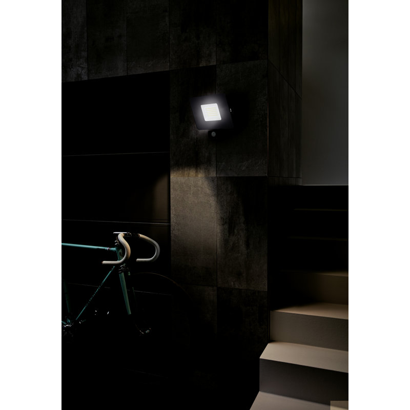 Faedo Integrated LED Outdoor Armed Sconce, Black, 14cm H x 13cm W x 5cm D