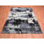 7'10"x9'10" Black Modern Abstract Design Pure Wool Hand Knotted Rug 4D0D3C967677424AA309BF4E07F08E6A
