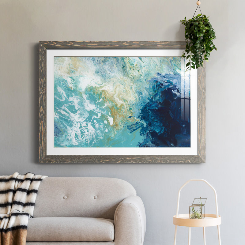 Océan - peinture encadrée, gris, H 37,5 po x l 27,5 po x P 1,5 po