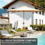 Parasol d'extérieur 9 pi - résistance, imperméable, construction, pour jardin, terrasse, cour, piscine (matériau imperméable beige,