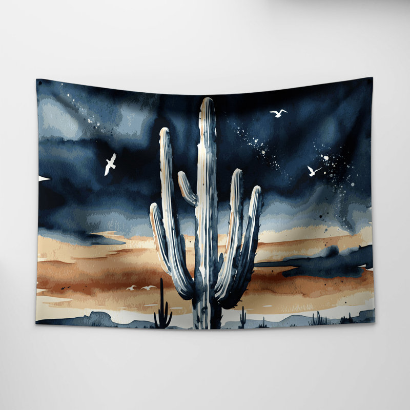 Tapisserie murale 191 Cactus Saguaro des plantes du Sud-Ouest, 26 po x 36 po