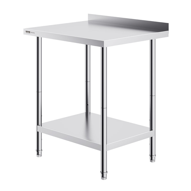 Silver Stainless Steel Adjustable Height Kitchen Work Table