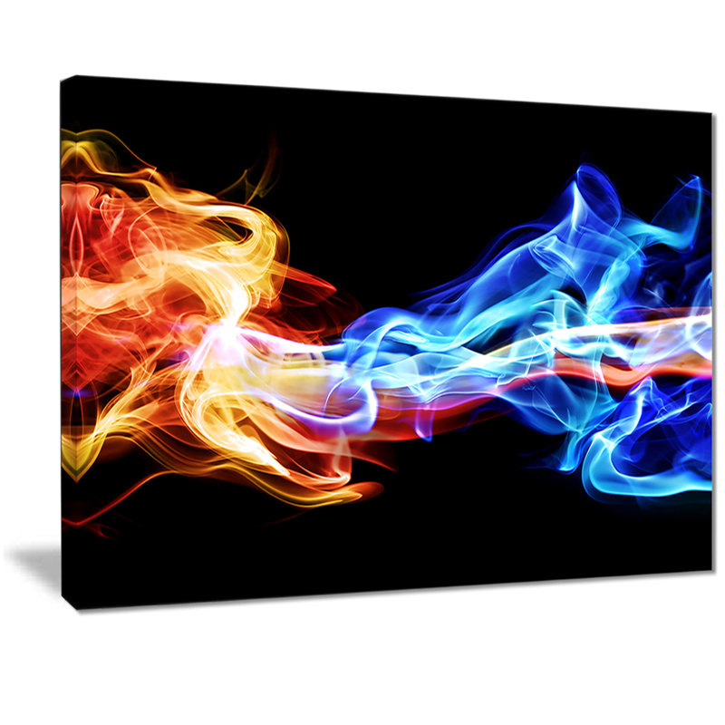 «Red and Blue Smoke Abstract», impression sur toile, H 30 po x l 40 po x P 1 po