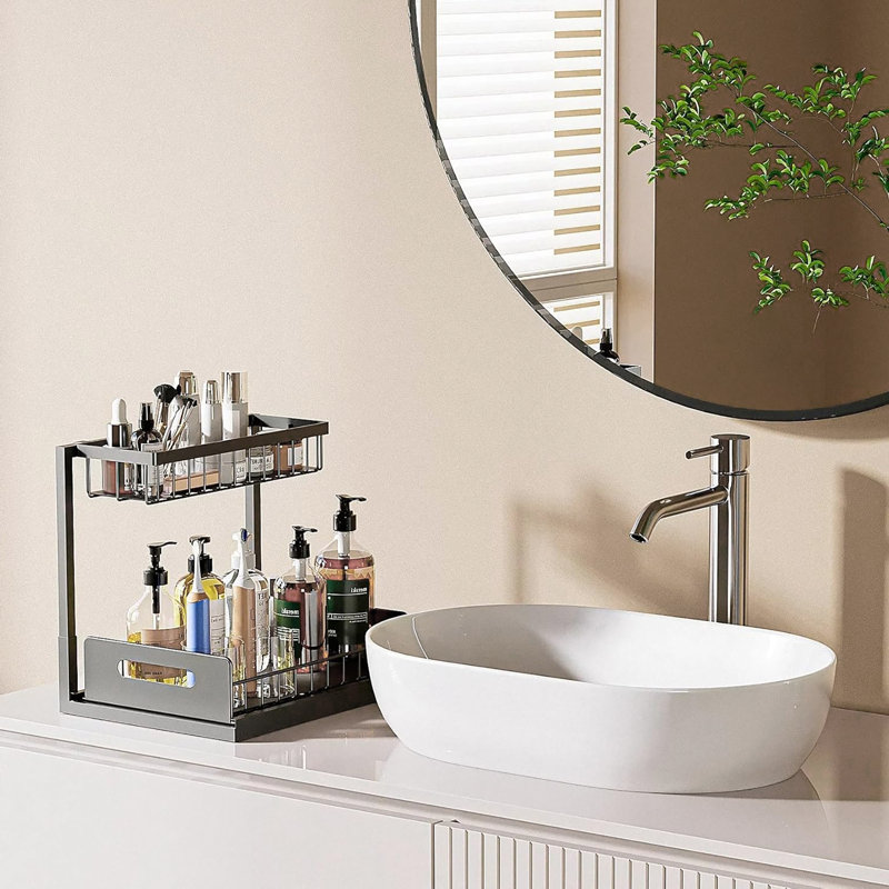 Ensemble de rangement sous l'évier pour cuisine, salle de bain et buanderie, Noir