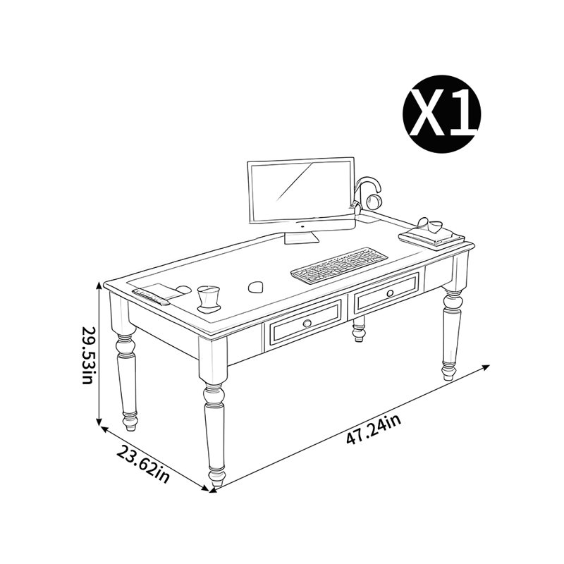 Petit bureau de style américain, Beige