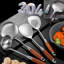 Stainless Steel Kitchen Utensil Set with Wooden Handle