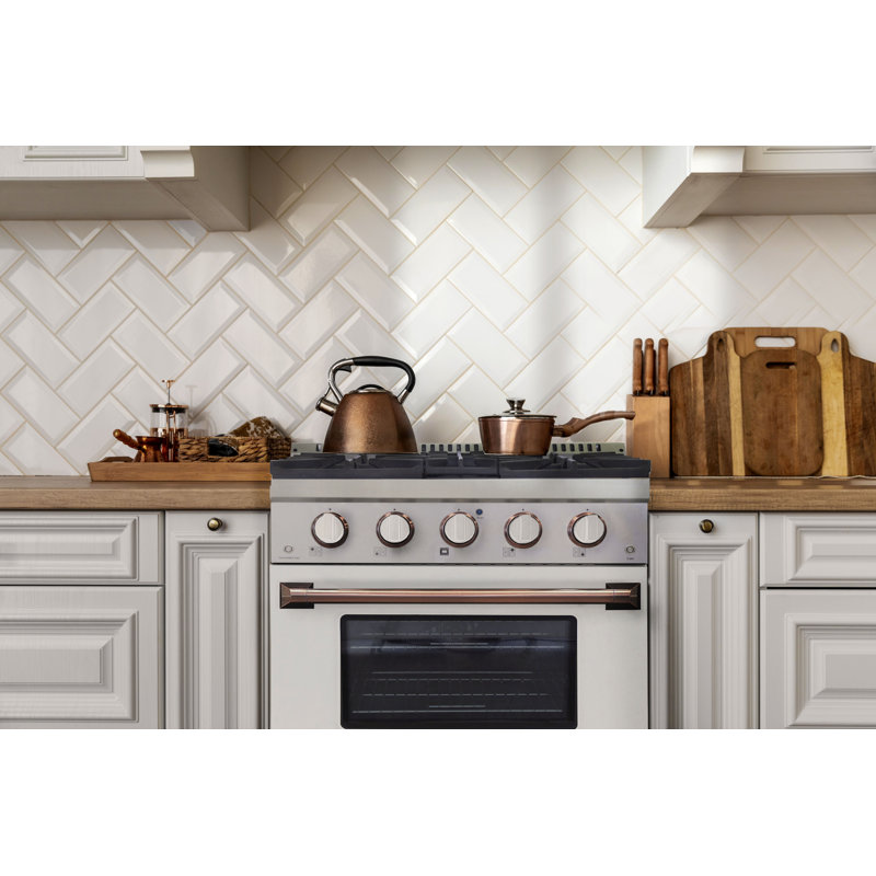 30" 4.2 cu. ft. Freestanding Gas Range with Convection Oven, Liquid Propane, White
