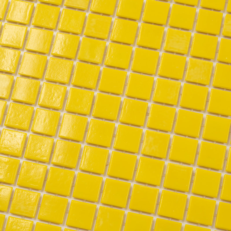 Dune 0.8" x 0.8" Glass Grid Mosaic Wall & Floor Tile, Lemon Yellow