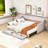 Twin XL Wood Upholstered Daybed with Storage Drawers-993352509