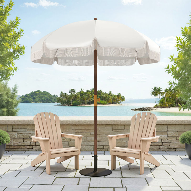 Parasol portatif avec auvent ventilé Finchley, Blanc, crème