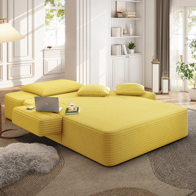 Chaise longue avec 3 coussins et pochette de rangement