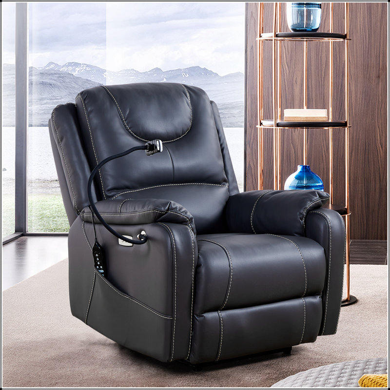 Fauteuil inclinable Zero Gravity Power,  Black Leather