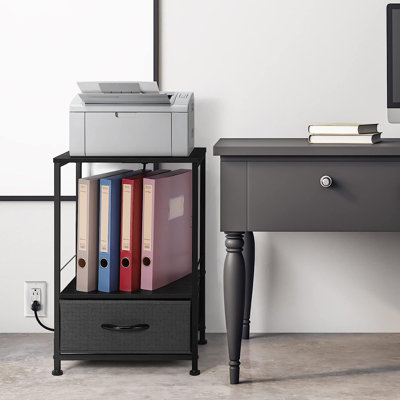 End Table Set with Storage and Built-In Outlets
