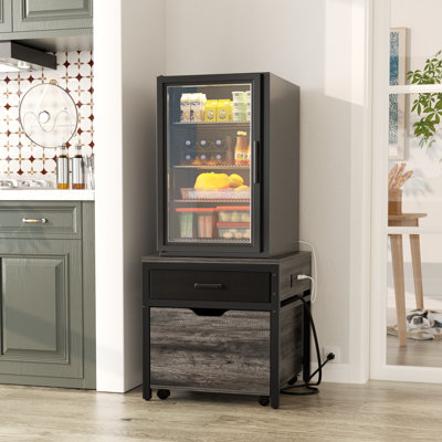 Fridge Stand With Storage And Charging Station