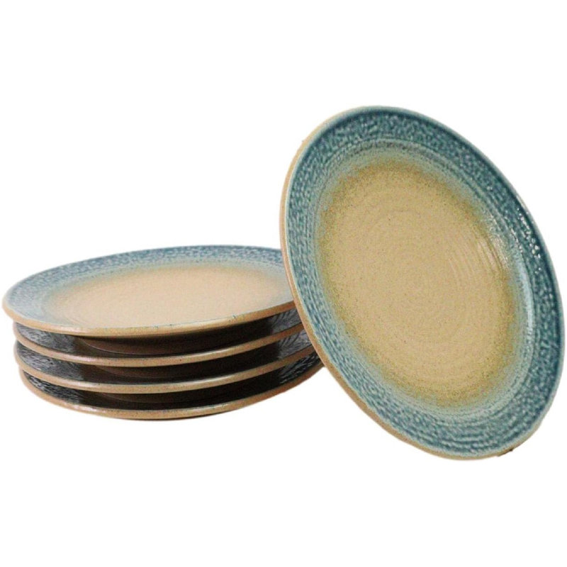 Ensemble de 5 grandes assiettes plates rondes de la collection River Ao Nagashi