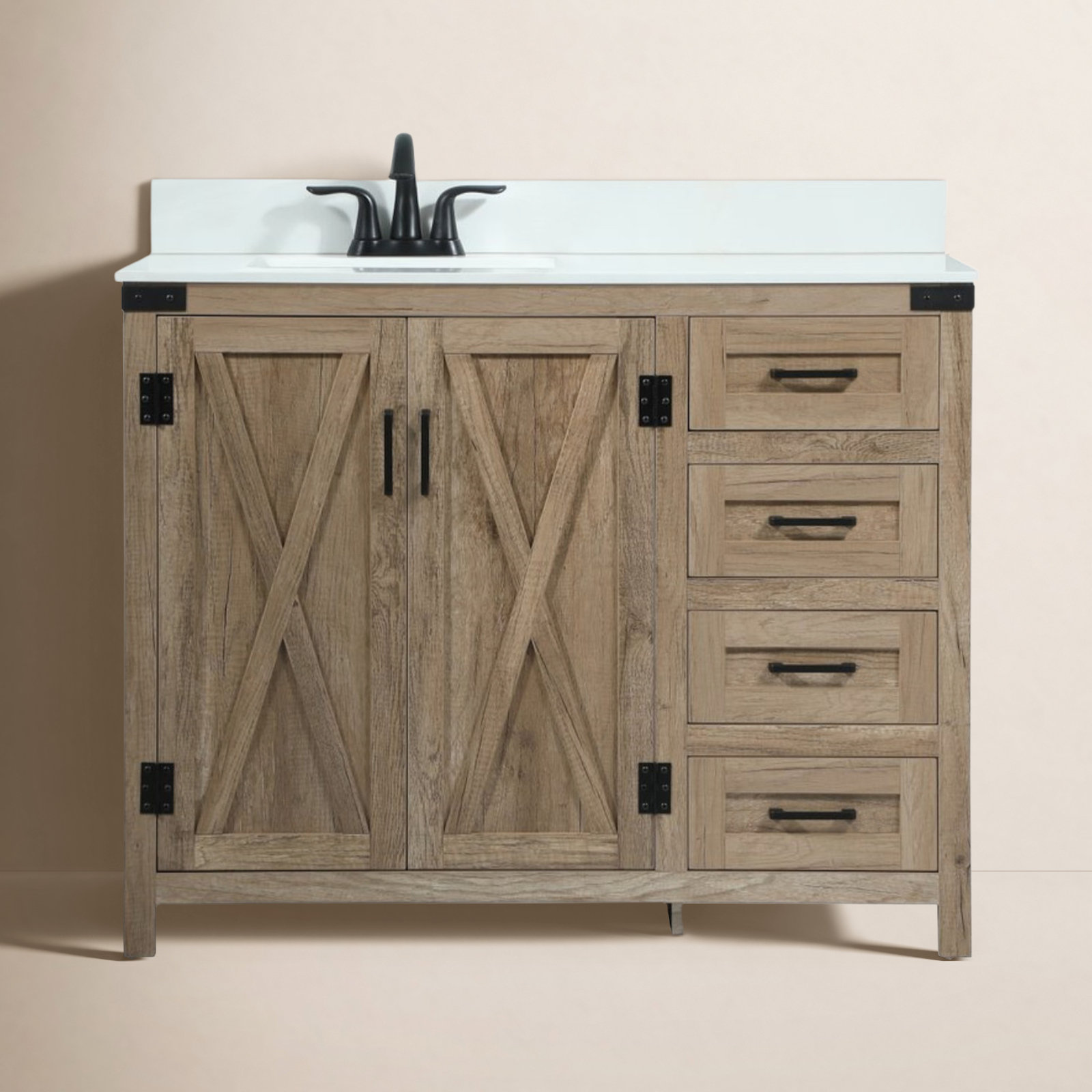 Slayton 42'' Single Bathroom Vanity, Natural Oak